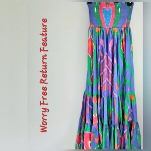 Sheridan French Kelly Maxi Dress Heart Perwinkle Pink Rare NWT